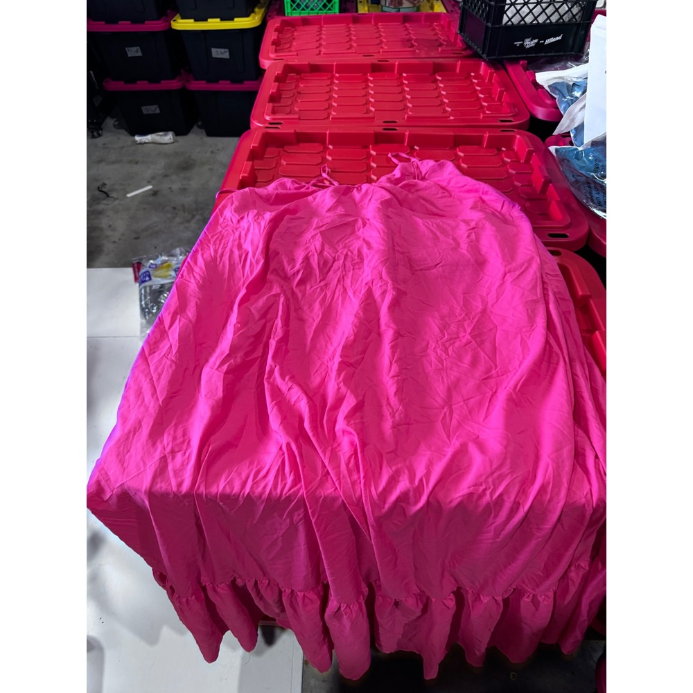 Hot Pink Tiered Ruffle Hem Sleeveless Maxi Dress 5XL Plus Size